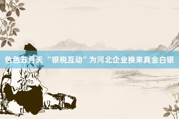 色色五月天 “银税互动”为河北企业换来真金白银