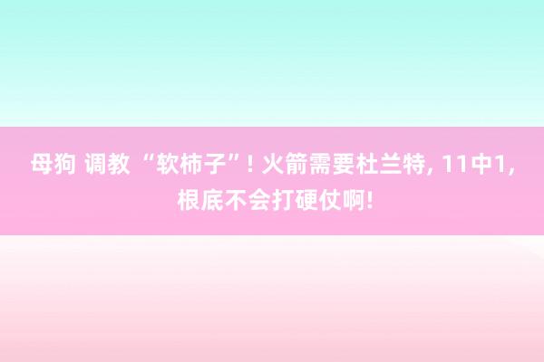 母狗 调教 “软柿子”! 火箭需要杜兰特， 11中1， 根底不会打硬仗啊!
