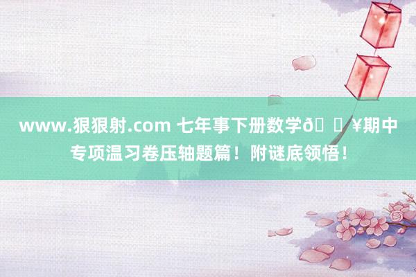 www.狠狠射.com 七年事下册数学🔥期中专项温习卷压轴题篇！附谜底领悟！