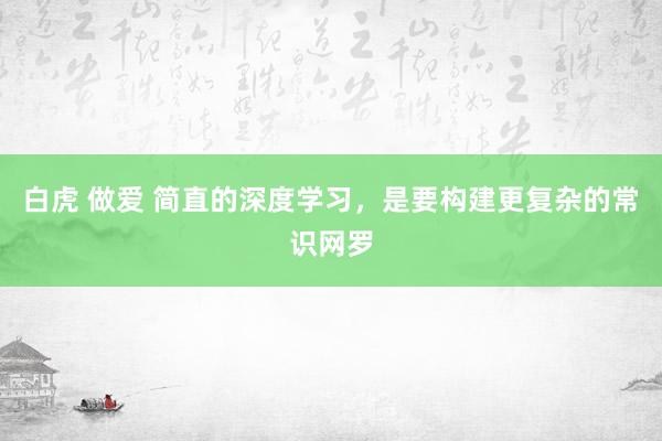白虎 做爱 简直的深度学习，是要构建更复杂的常识网罗
